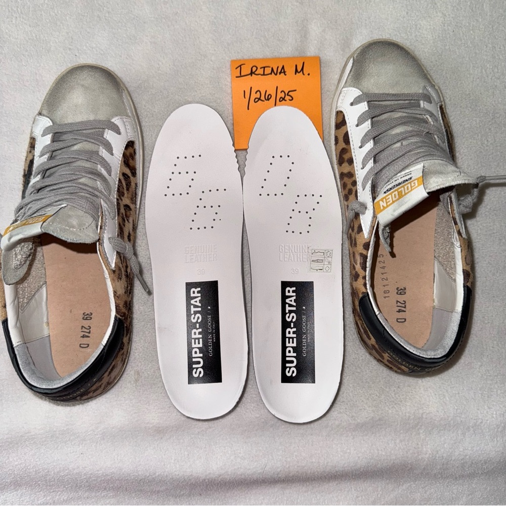 GOLDEN GOOSE Suede Toe Leopard Superstar Size 39 (US Women’s 8.5) New in Box - Picture 10 of 16